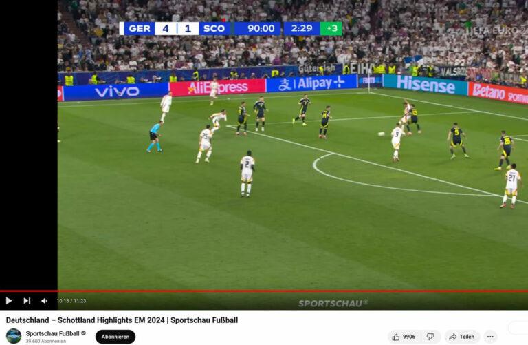 2509 Deutschland – Schottland Highlights EM 2024 Sportschau Fussball YouTube1 - Tauschwert - UEFA - UEFA