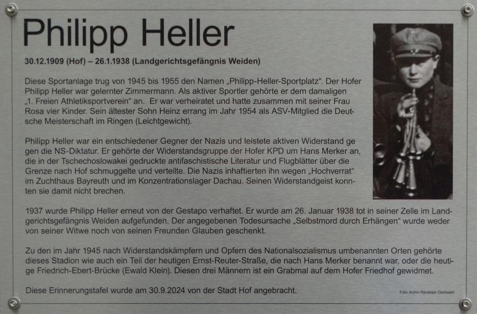 DSC06668 v 1 1 - Stadt Hof ehrt den Widerstandskämpfer Philipp Heller - DKP Hof, Ehrung, Gedenkstätte, Kommunist, Philipp Heller, VVN-BdA, Widerstandskämpfer - Blog