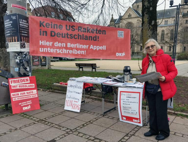 501501 Bildmeldung - Aktionen gegen Stationierung neuer US-Raketen in Deutschland - Berliner Appell - Berliner Appell