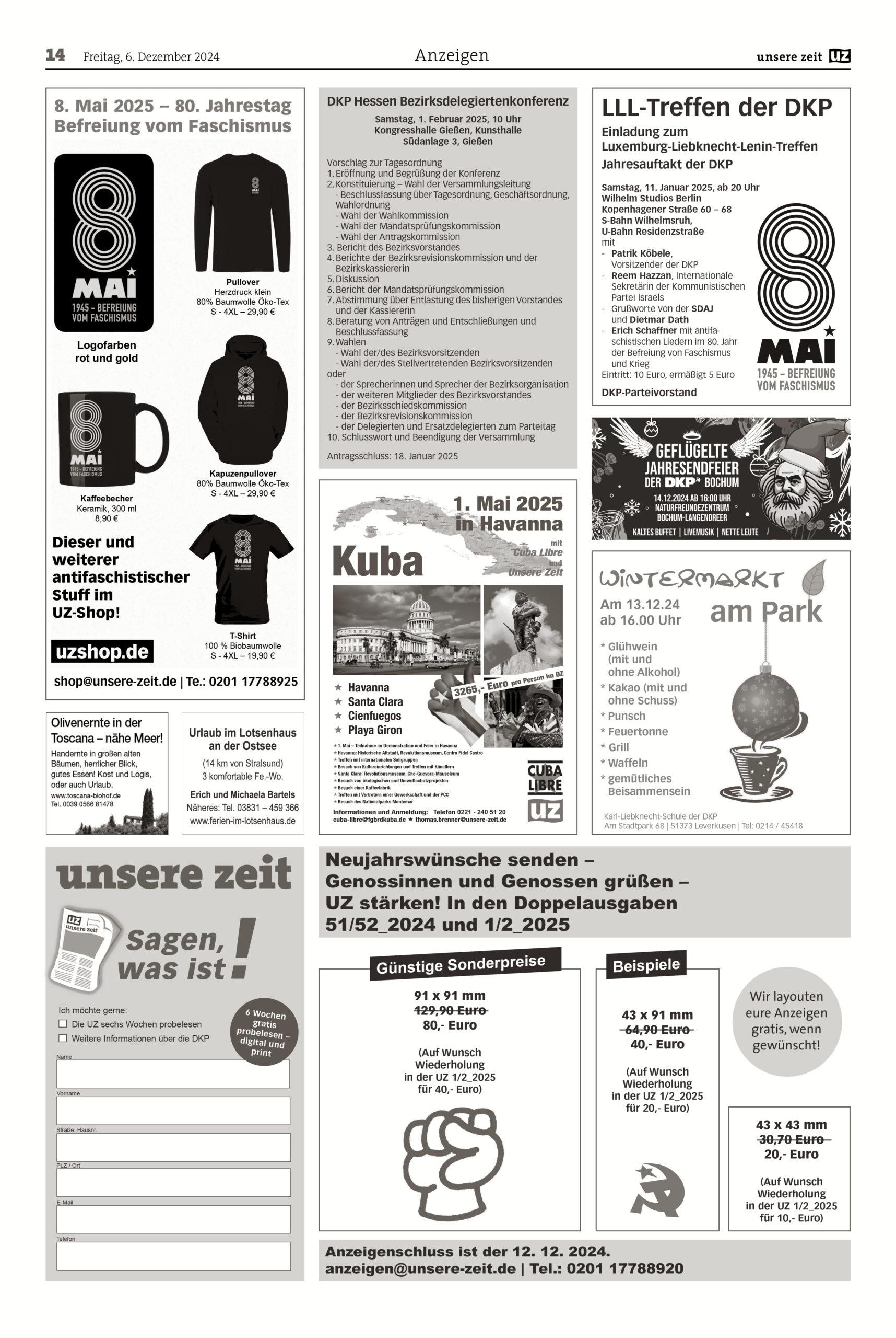 UZ 2024 49 Seite 14 scaled - Anzeigen 2024-49 - UZ vom 6. Dezember 2024 - UZ vom 6. Dezember 2024